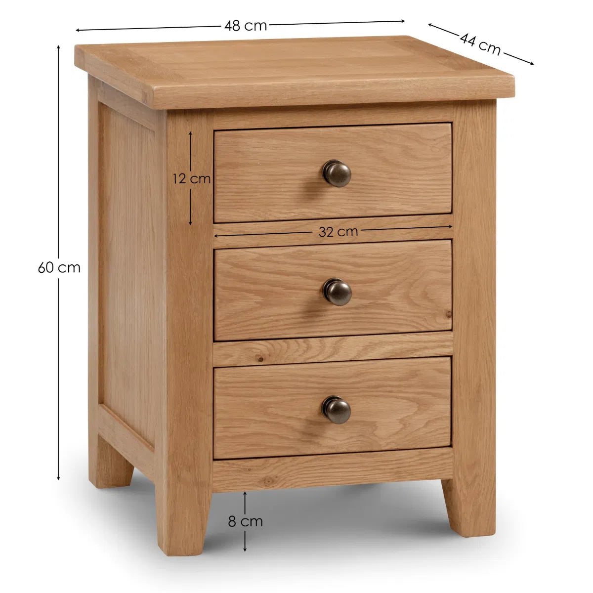 Marlborough 3 Drawer Bedside
