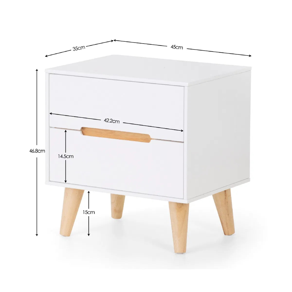 Alicia 2 Drawer Bedside