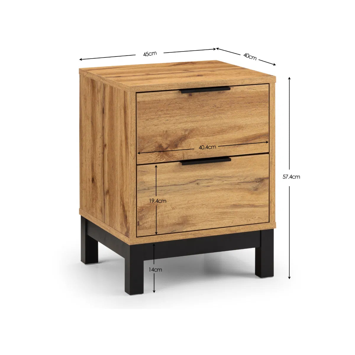 Bali 2 Drawer Bedside