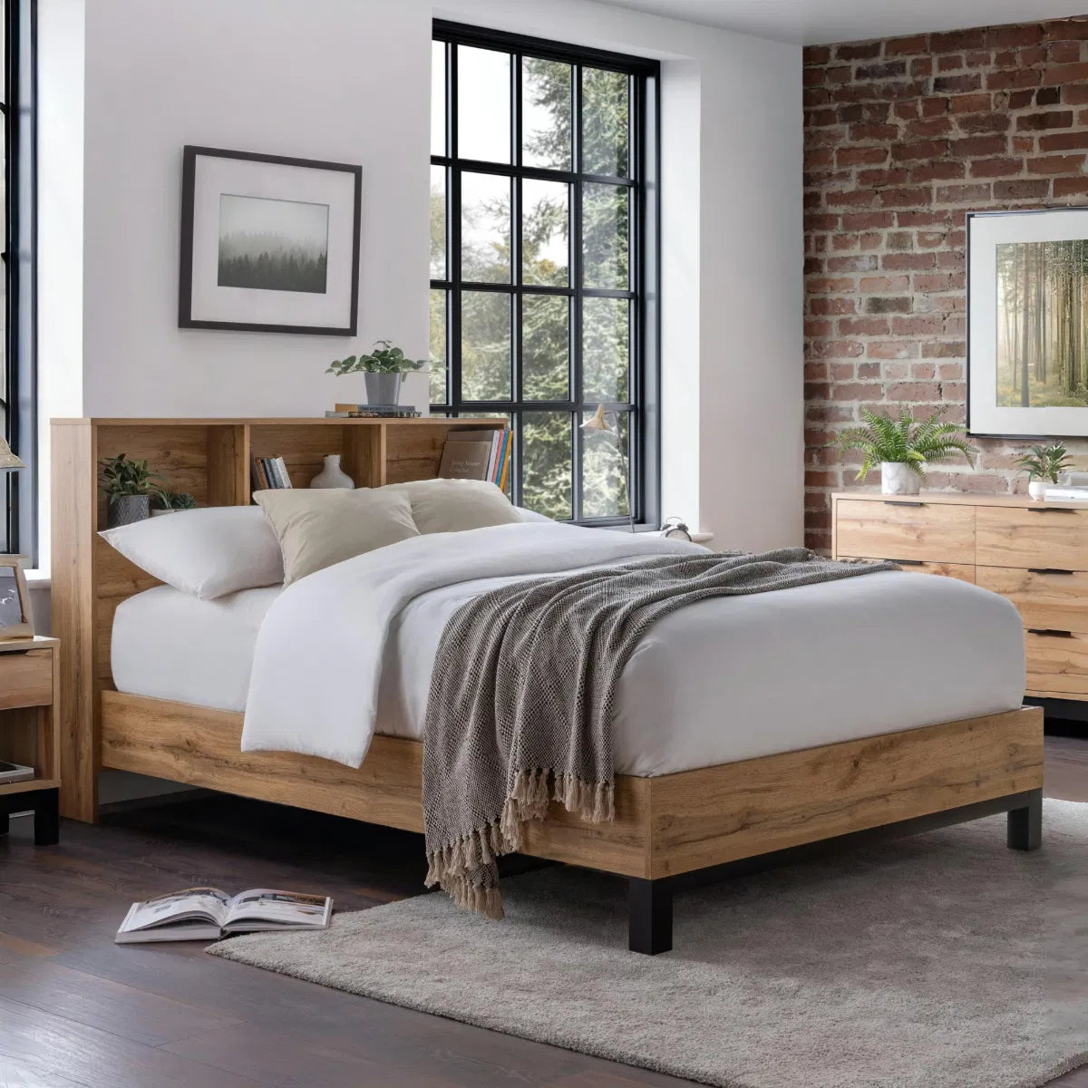 Bali Bookcase Headboard Bed