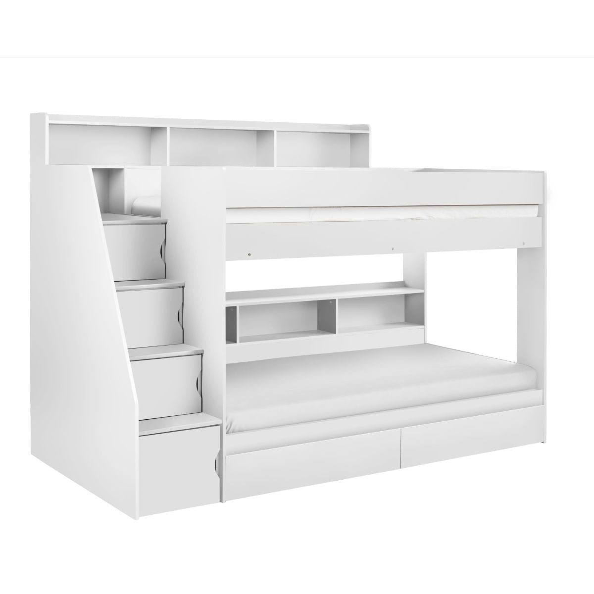 Camelot Staircase Bunk - All White