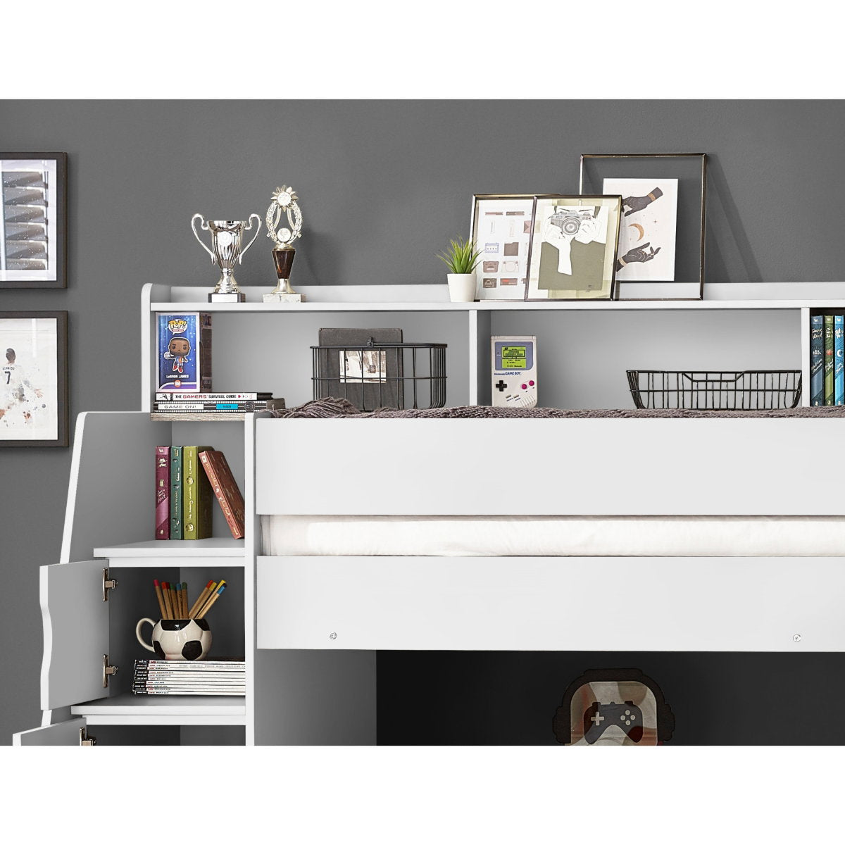 Camelot Staircase Bunk - All White