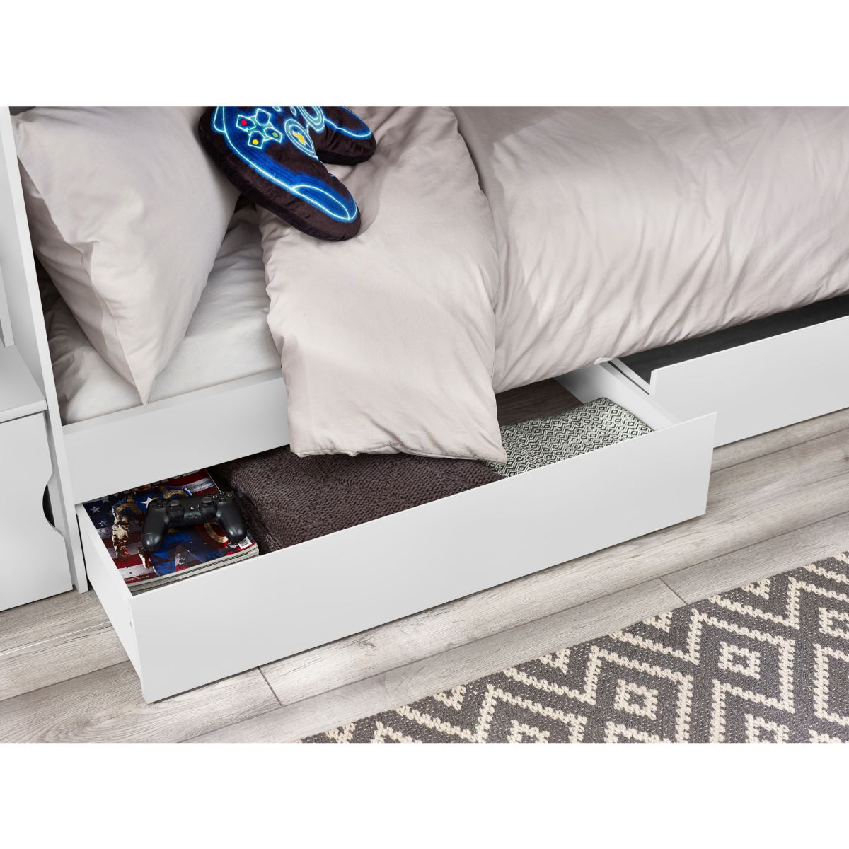 Camelot Staircase Bunk - All White
