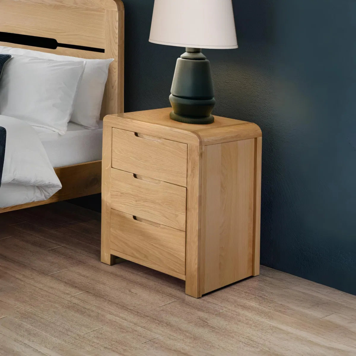 Curve 3 Drawer Bedside