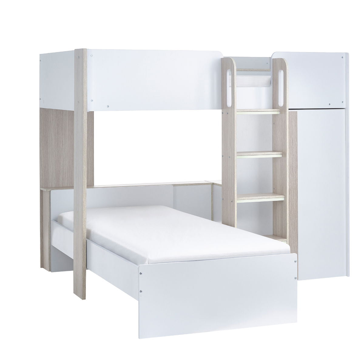 Horizon Bunk Bed - Pale Wood And White