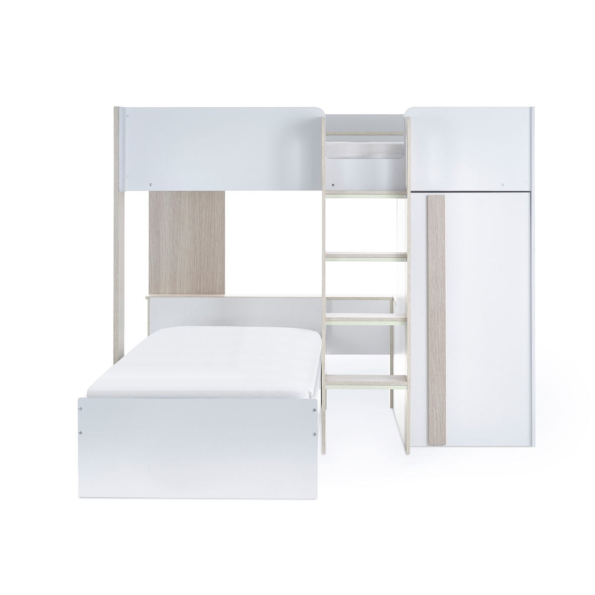 Horizon Bunk Bed - Pale Wood And White