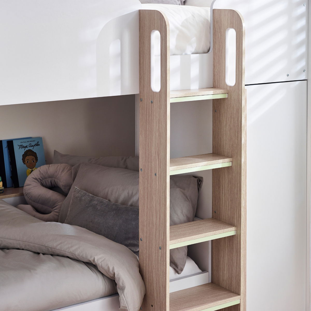 Horizon Bunk Bed - Pale Wood And White