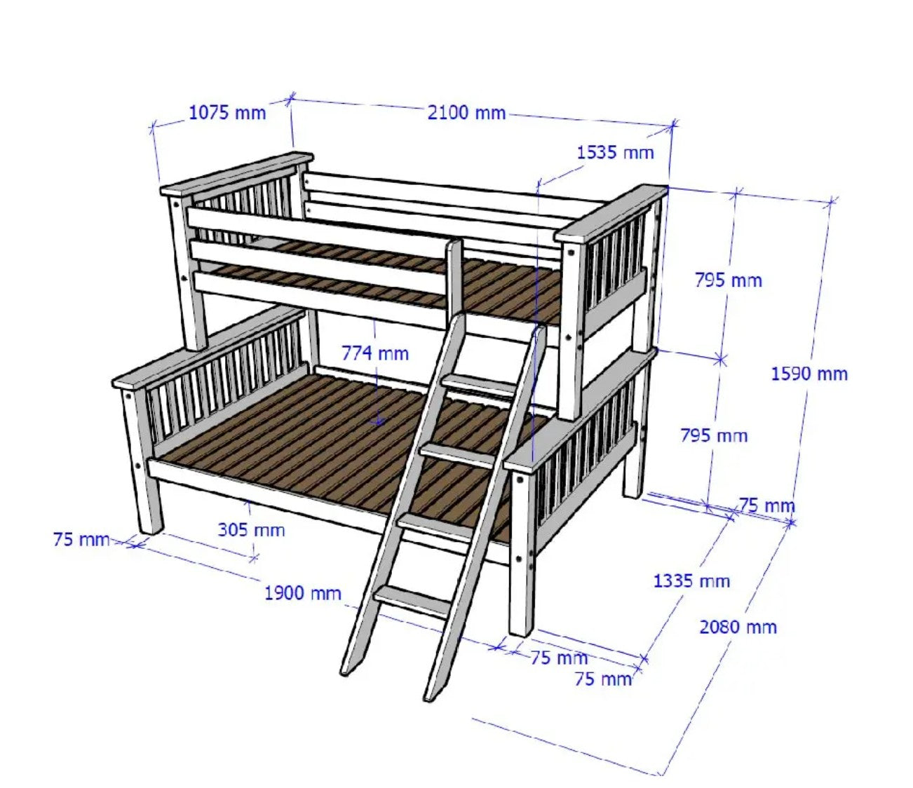 Lucca Triple Bunk Bed