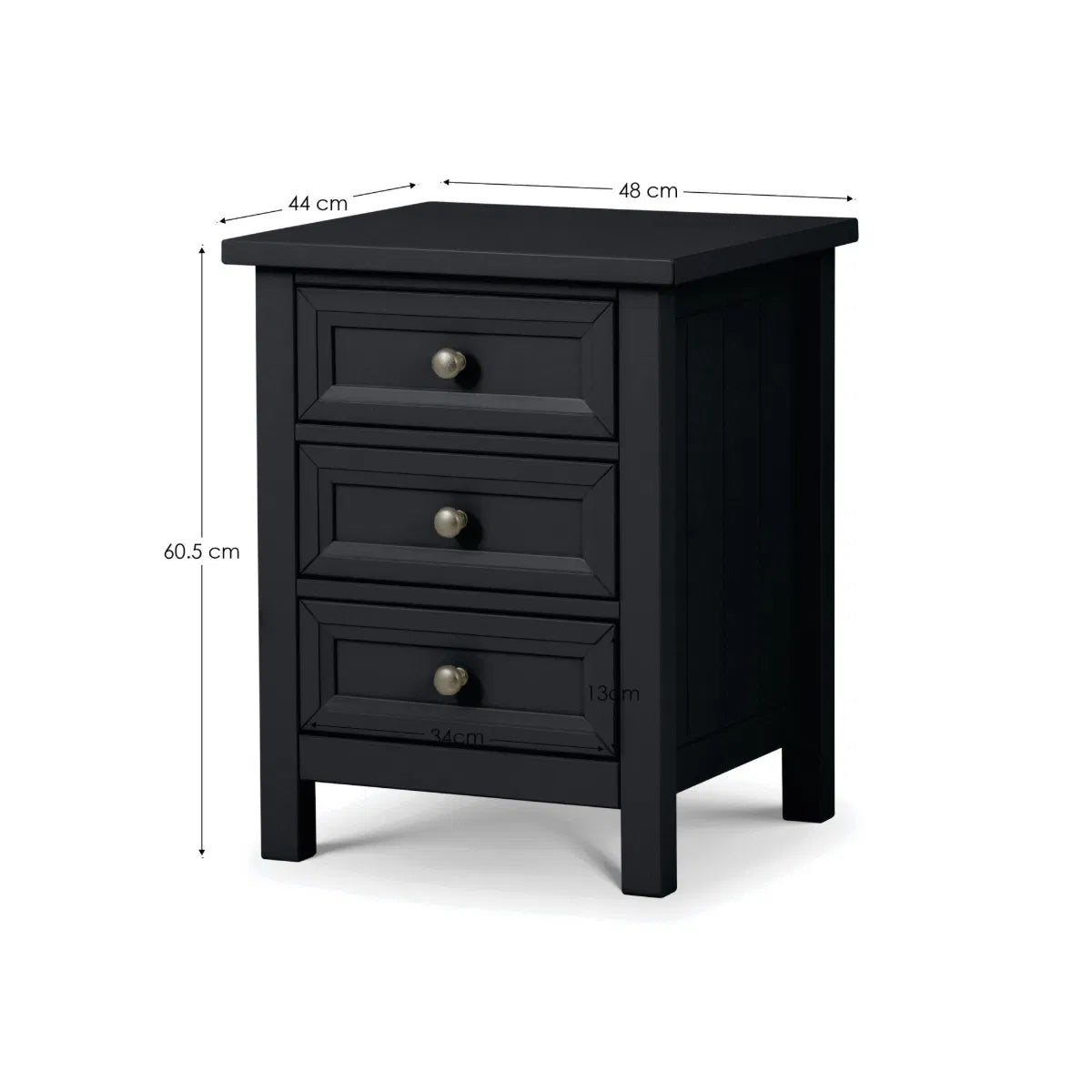 Maine 3 Drawer Bedside