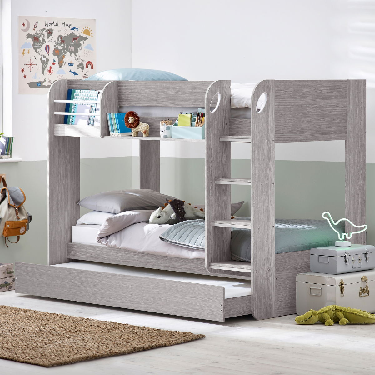 Mars Bunk & Underbed - Grey Oak