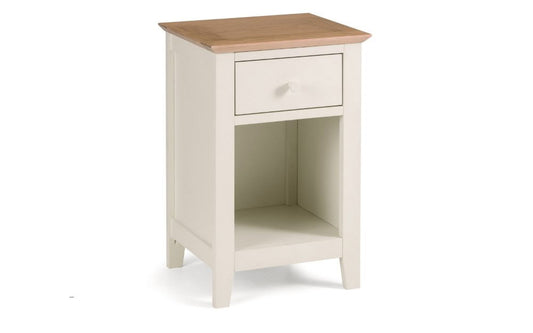 Salerno Shaker Ivory/ Oak 1 Drawer Bedside
