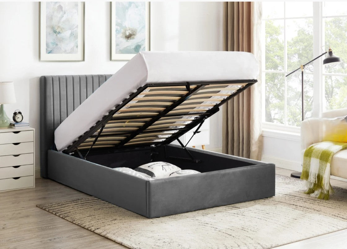 Smoked Grey Ottoman Bed